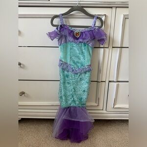 Disney store Ariel Little Mermaid dress-up costume with glitter details-EUC